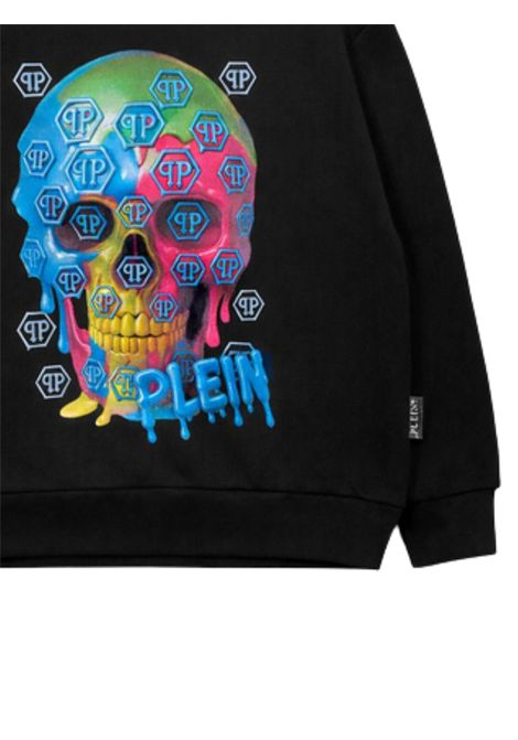 Felpa bambino nera in cotone Philipp Plein | BHS245NERO